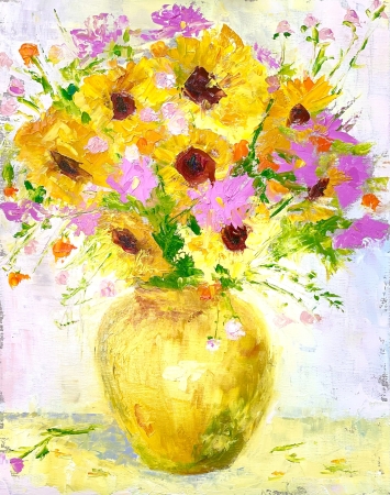 Summer Flowers From the Farmers Market by artist Ann Johnson